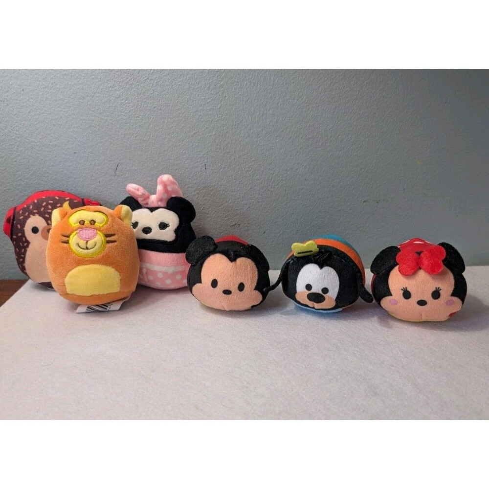 Disney Tsum Tsum Plush Mini Mickey Minnie Goofy Tigger Lot 6 Squishmellow Minis
